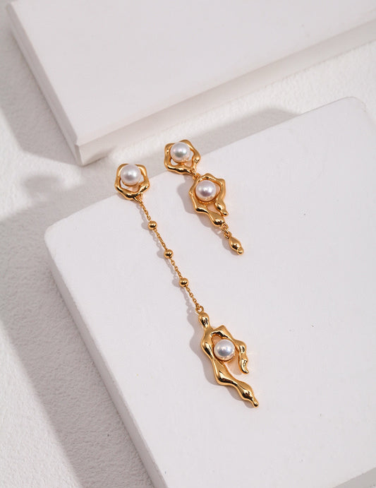 Grace Pearl Sliver AB Pearl Earrings-E0868