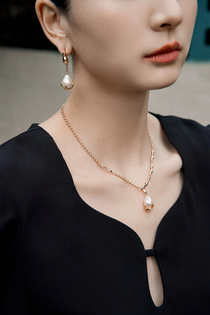 Grace Pearl Sliver Earrings-E0857