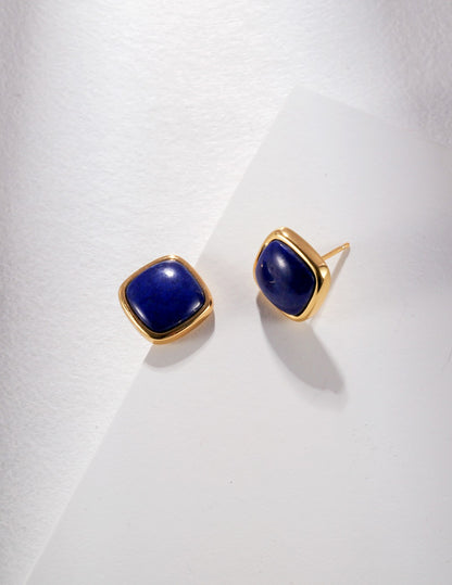 Medieval Series Natural Lapis Lazuli Klein Blue Earrings