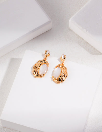 Minimalist Nacre Dream Earrings-YE0082