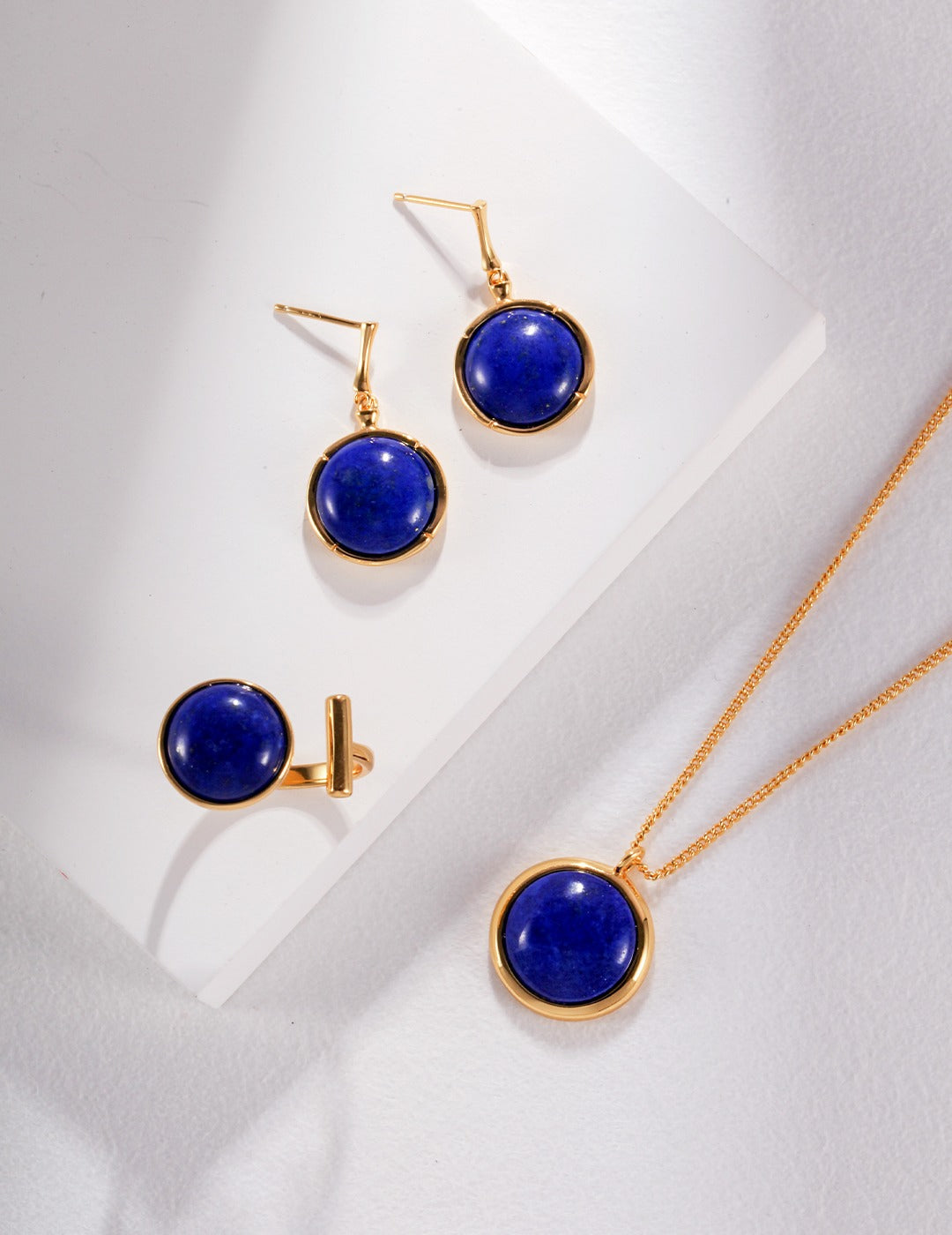 Klein Blue / Golden Ocean Depths ring and necklace 