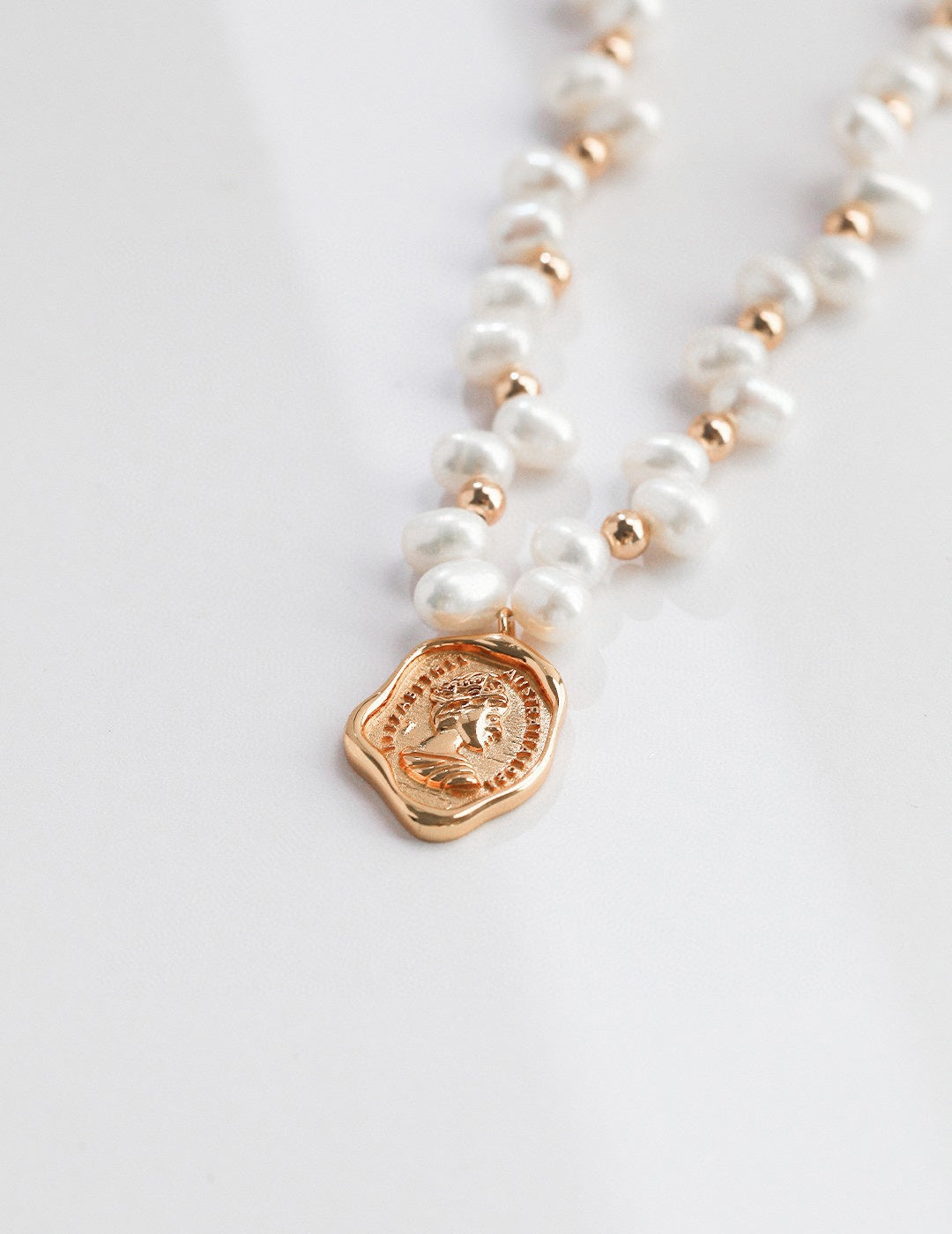 Grace Pearl Queen's Emblem Necklace