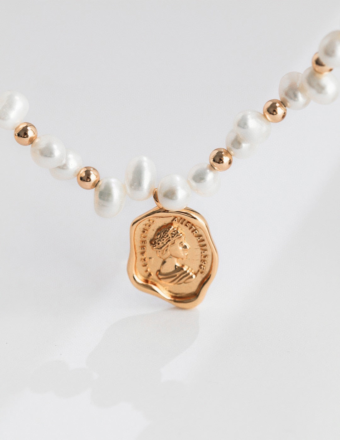 Grace Pearl Queen's Emblem Necklace