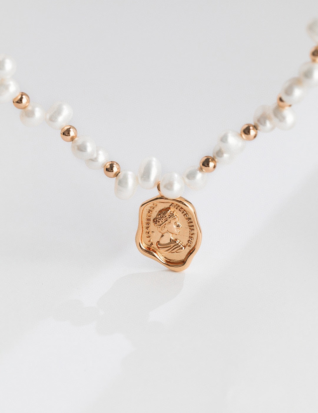 Grace Pearl Queen's Emblem Necklace